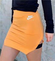 NIKE AIR SPORTSWEAR CUTOUT MINI SKIRT - FUEL ORANGE AR3664-882 - WOMEN M - M Regular