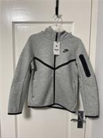 Size 12-13 Years - Nike Tech Fleece Junior Kids Zip Hoodie Grey Large - RRP £65!