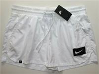 NIKE SPORTSWEAR LIGHTWEIGHT WOVEN SWOOSH LOGO SHORTS - WHITE 892923-100 WOMEN L - L Regular