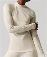 NIKE PRO WARM METALLIC TRAINING LONG SLEEVE TOP - CREAM GOLD AO9226-258 WOMEN XS - XS Regular