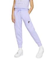 NIKE AIR METALLIC FLEECE PANTS JOGGERS - LAVENDER MIST BV2704-539 KIDS GIRLS M