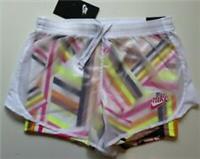 NIKE DRI FIT TEMPO 2IN1 FUN PRINT SHORTS WHITE AQ9173-100 KIDS GIRLS M