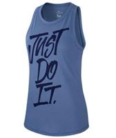 NIKE DRI FIT LOGO JERSEY TRAINING GYM TANK TOP INDIGO STORM BQ3282-458 WOMEN S - S Regular