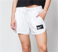 NIKE SPORTSWEAR LIGHTWEIGHT WOVEN SWOOSH LOGO SHORTS - WHITE 892923-100 WOMEN L - L Regular