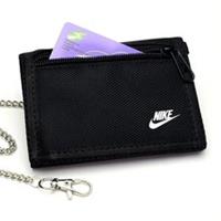 Nike Real Unisex Wallet Swoosh Dri-FIT Bifold Card Holder Coin ZipPurse Black UK