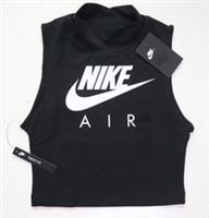 NIKE AIR SPORTSWEAR LOGO SLEEVELESS DRI FIT CROP TANK TOP CJ3782-010 WOMEN XS M - XS Regular