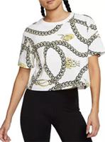 NIKE SPORTSWEAR GLAM DUNK CHAINS PRINT COTTON CROP TOP CJ9355-100 - WOMEN M - M Regular