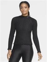 NIKE CITY READY RUFFLED SEAMLESS TRAINING GYM LONG SLEEVE TOP CU6113-010 WOMEN S - S Regular