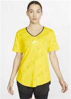 NIKE AIR GRAPHIC DRI FIT SHORT SLEEVE RUNNING TOP - YELLOW CJ2064-731 - WOMEN S - S Regular