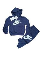 Nike Kids Navy White Logo 2 Piece Fleece Tracksuit Hoody & Joggers 3-4 Years