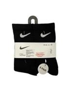 Nike 6 Pairs Lightweight Black Crew 6 Pack Socks - UK 9.5-2.5 EUR 27-35
