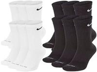 Nike Everyday Dri-Fit 6 Pairs Black White Crew Socks Cushioned Gym Sports Socks - UK 5-8 Medium Regular