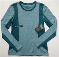 NIKE PRO DRI FIT TRAINING GYM LONG SLEEVE TOP - TURQUOISE BV5625-347 WOMEN S - S Regular