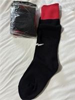 Junior Nike Football socks UK Size 12-2 Black Red Brand New