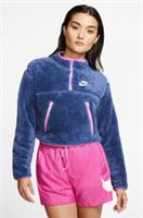 NIKE SPORTSWEAR SHERPA PLUSH FLEECE CROP SWEATSHIRT NAVY CJ6282-469 WOMEN XS S - S Regular