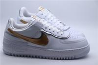NIKE AF1 AIR FORCE 1 SHADOW TRAINERS WHITE GOLD DM3064-100 UNISEX WOMEN UK9.5