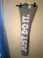Womens Light Grey Nike Leggings JUST DO IT logo New with Tags Size 10 - 10 Regular
