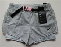 NIKE DRI FIT TEMPO 2IN1 RUNNING SHORTS LIGHT GREY DA1302-077 KIDS GIRLS M