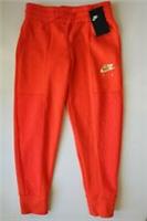 NIKE AIR METALLIC LOGO FLEECE PANTS JOGGERS PANTS RED BV2704-634 KIDS GIRLS M