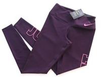 NIKE POWER JUST DO IT LOGO DRI FIT TRAINING GYM TIGHTS PORT AQ4642-670 WOMEN XS - XS Regular
