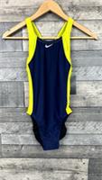 Nike Colourblock Swimsuit Size UK 8 Blue Green Swoosh Swimming Costume One - 8 Regular