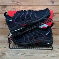 Nike Trainers Womens Size UK 5.5 Air VaporMax Plus Black Noble Red Knit Shoes