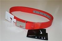 NIKE GOLF SLEEK MODERN PLAQUE LEATHER BELT MAX ORANGE 815849-852 WOMEN ONE SIZE - MAX ORANGE Regular
