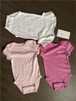 New Nike Baby Girls 3 Pcs Cotton Babygrows Size 3 Months
