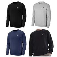 Nike Mens Fleece Crew Neck Sweatshirt Regular Fit Pullover | Embroidered Logo - XL Regular