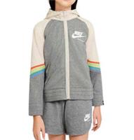 NIKE SPORTSWEAR HERITAGE LOGO FULL ZIP JUMPER HOODIE CU8293-091 - KIDS GIRLS M