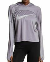 NIKE DRY CORE GX DRI FIT RUNNING LONG SLEEVE HOODIE TOP GREY 933195-036 WOMEN M - M Regular