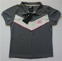 NIKE SPORTSWEAR HERITAGE SHORT SLEEVE POLO TOP - GREY DA1372-084 - KIDS GIRLS M