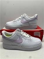 Nike Air Fore 1 07 Women's Trainers White Purple Doll Metallic Silver UK 7 #C38