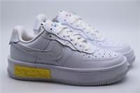 NIKE AF1 AIR FORCE 1 FONTANKA LOW TRAINERS - WHITE YELLOW DA7024-101 WOMEN UK3