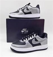 NIKE AIR FORCE 1 LOW SNAKE SNEAKER BLACK & SILVER UK 3.5 EU 36.5 WOMENS NEW