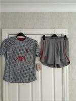 Womens Nike Dri-Fit Liverpool FC Pre-Match Top & Training Shorts Set Size Medium - M Regular