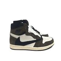 NIKE AIR JORDAN 1 x TRAVIS SCOTT SAIL/MOCHA HIGHTOP SNEAKERS SIZE: UK6 / US7