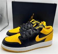 Size 3y Nike Air Jordan 1 Low (GS) Black/Yellow-Ochre-White UK 6