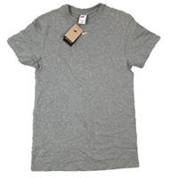 Nike Women's Grey Swoosh Logo Short Sleeve T Shirt Size Small S - S Regular