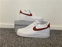 BRAND NEW Nike Air Force 1 07 - White/Rust Orange - UK Size 3 (EU 36)