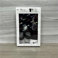 Nike 3-Piece Set Baby Bodysuit Hat Booties Shoes Black Newborn 6-12 Months
