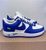 LOUIS VUITTON X AIR FORCE 1 BLUE SNEAKERS BY VIRGIL SIZE: US8.5 / UK8 /EU 42