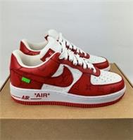 LOUIS VUITTON X AIR FORCE 1 RED SNEAKERS BY VIRGIL SIZE: UK 7.5/ US 8/EU41
