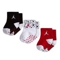 Nike Air Jordan Baby 3 Pack Of Grippy Mixed Colours No Slip Socks 6-12 Months