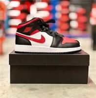 Nike Air Jordan 1 Retro Mid Bred Toe Black Red White UK 3 4 5 6 7 554725-079