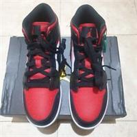 Nike Air Jordan 1 Mid Black White Fire Red GS UK 5.5 EU 38.5