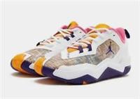 Nike Jordan One Take 4 Shoes White/ Purple / Gold .  Uk 11