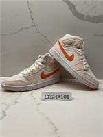 Womens Nike Air Jordan 1 Mid SE - DA8009 108 - Sail Orange Quartz Corduroy UK 8