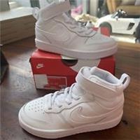 Nike Court Borough Mid 2 'Triple White' (CD7783-100) PSV Uk 12 Kids Eur 30