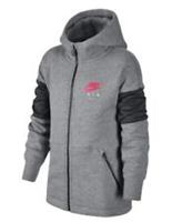 Boys Junior Kids NIKE AIR Zip Hoodie Hoody Hooded Sweatshirt Jumper - Grey